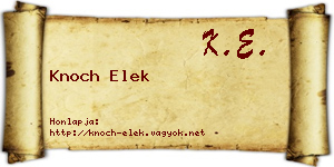 Knoch Elek névjegykártya