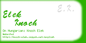 elek knoch business card